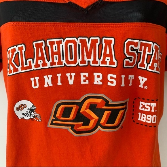 Oklahoma State University Women’s Tee Shirt,‎ XL, bright orange with mesh upper. - Picture 3 of 12